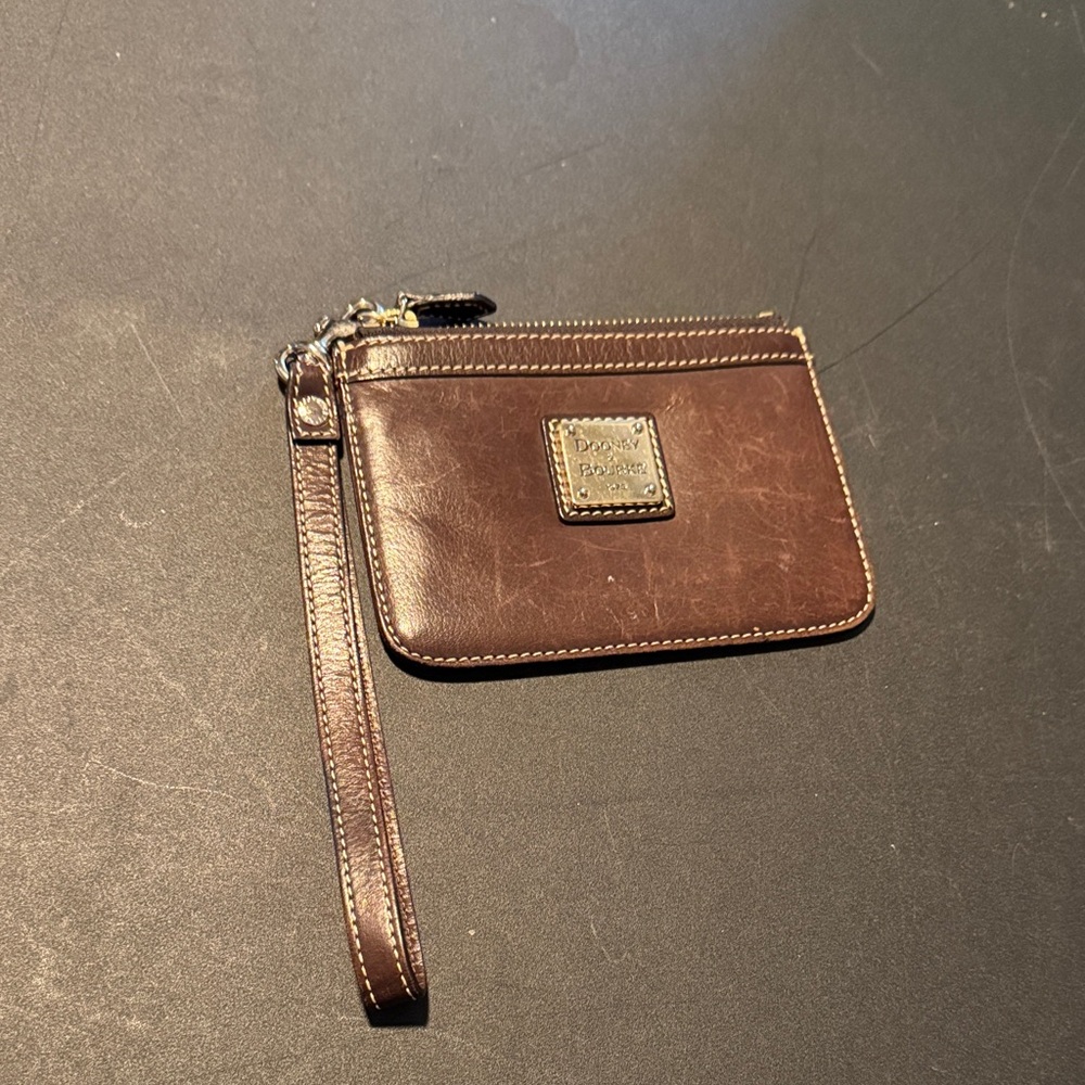 Dooney & Bourke Brown Leather Wristlet